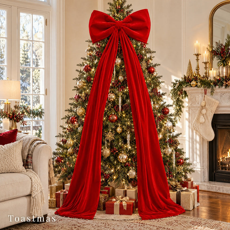Oversized Velvet Christmas Bow